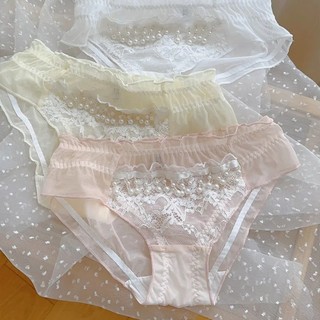 Quần lót lưới ngọc trai Cô gái ngọt ngào Ren gợi cảm mỏng thoáng khí Quần lót đáy quần Cotton
