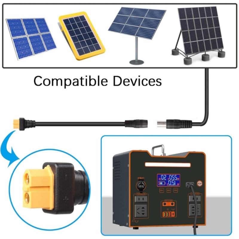 Cáp kết nối máy phát điện năng lượng mặt trời WU XT60 Nam Nữ sang DC8020 Nữ 14AWG 150cm