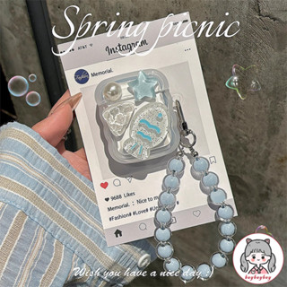 3d Pha Lê Lấp Lánh Cá Ngọc Trai Trong Suốt Dây Xích Tai Nghe Tai Nghe Không Dây Bluetooth Vỏ Silicon Cứng Tương Thích Cho Airpods 1 2 3 4 Pro 2 Vỏ Tai Nghe