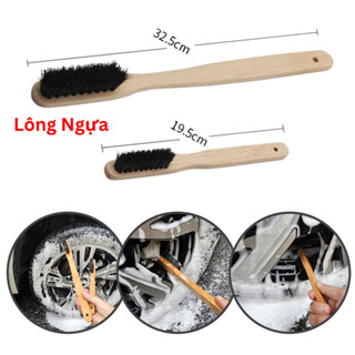 Bàn Chải Lông Ngựa Vệ Sinh Mâm Bánh Xe Chuyên Dụng, Bàn Chải Càn Gỗ Sợi Lông Ngựa Mềm - CB1921