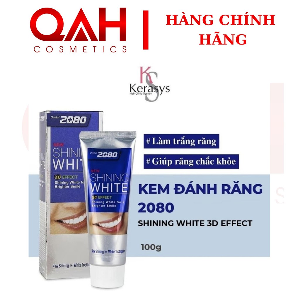 Kem đánh răng 2080 Shining White 3D Effect Hàn Quốc làm trắng răng  100g