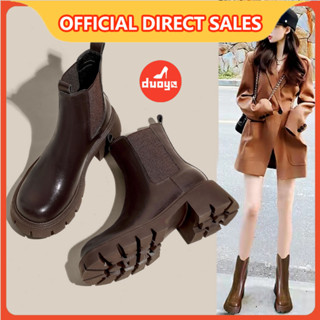  Duooya factory hair ~  Hàng Có Sẵn  Giày Bốt martin Lót Lông Cừu Dày Dặn Phong Cách Anh Quốc Mùa Thu Đông Cho Nữ Miễn Phí Vận Chuyển 