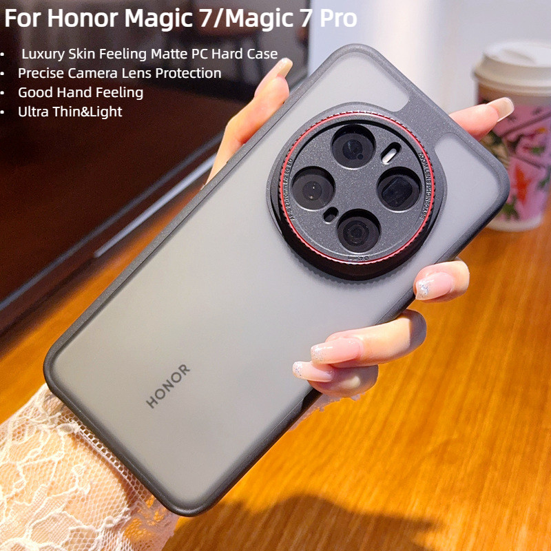 Dành Cho Honor Magic 7 Pro Honor Magic 7 RSR Ốp Lưng Da Sang Trọng Cảm Giác Mờ PC Cứng Chống Sốc Vỏ 
