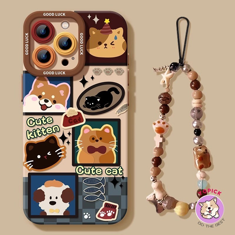 Illustrated Cat Phone case for IPhone17 16 15 11 12 13 14 Pro Max 7Plus 16 8 15 PlusS Max XR X  soft
