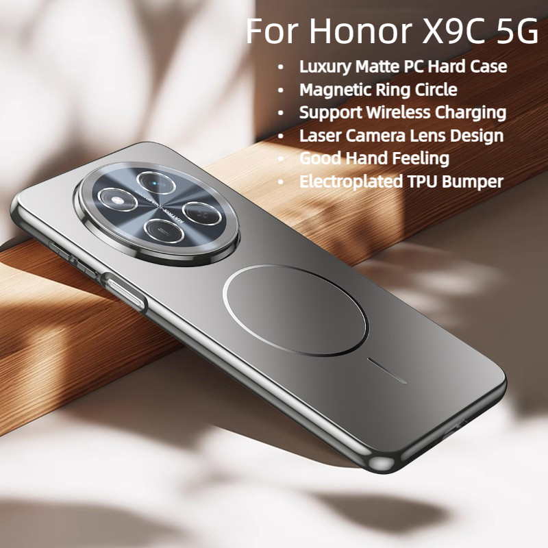 Dành Cho Honor X9C 5G Ốp Lưng Mạ Điện Sang Trọng Mờ PC Cứng Từ Tính Vỏ Điện Thoại Dành Cho Honor X9C