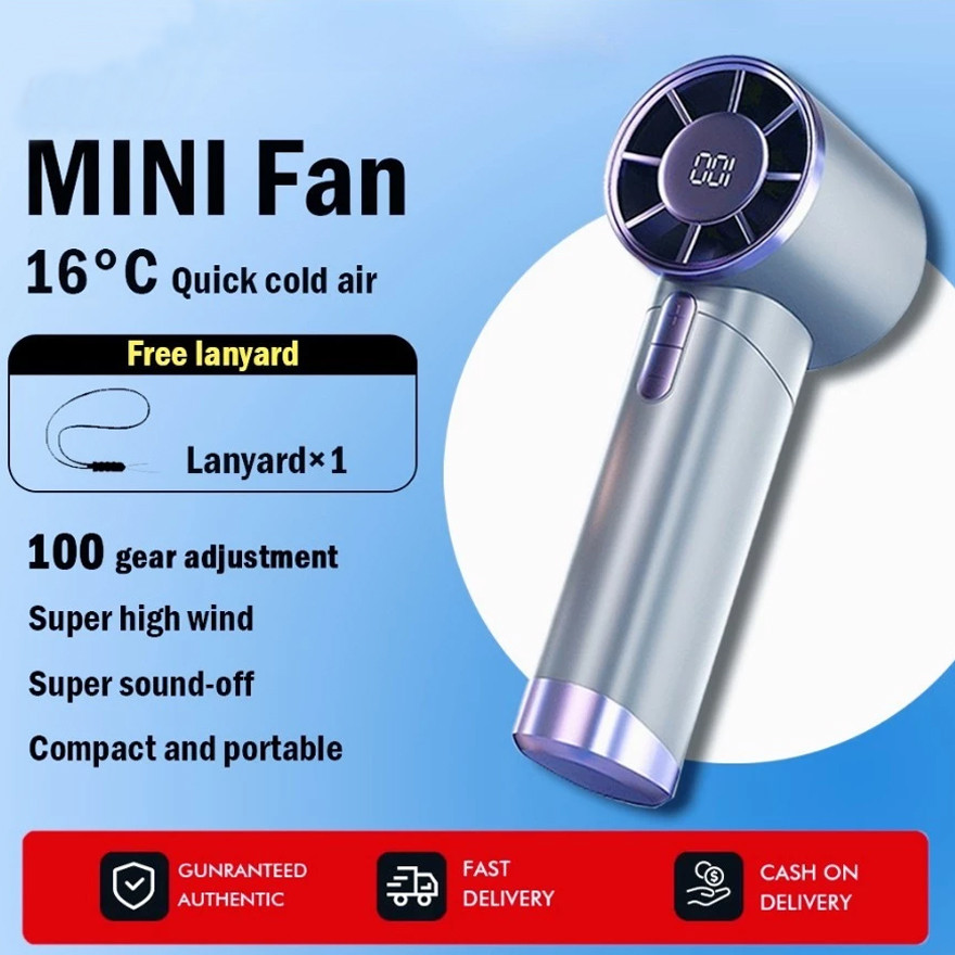 Quạt Mini cầm tay 8000MAH Nhỏ 100 tốc độ gió có thể sạc lại Siêu mỏng Di động gió cao