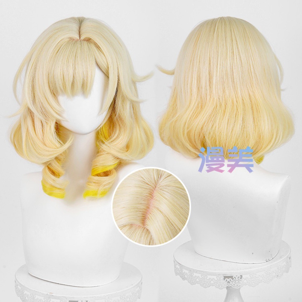Honkai: Star Rail Aglaea Cosplay - Tóc Giả 42cm Màu Vàng Chuyển Đổi, Tổng Hợp Chịu Nhiệt