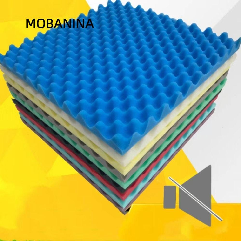 Tấm xốp âm thanh MOBANINA 50 * 50 * 5cm, Bọt xốp âm thanh im lặng mật độ cao, Bọt xốp cách âm hình sóng không độc hại tự dính thoải mái tại nhà