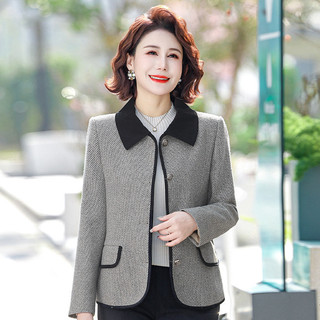  Top Mỏng Nhỏ Phù Hợp Với Mẹ Áo Khoác Nữ Rộng Áo Khoác Nữ Thời Trang Trung Niên Người Cao Tuổi Houndstooth 