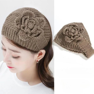  Mũ dệt kim Hàn Quốc Ấm bảo vệ tai Dây buộc tóc Phụ kiện tóc Băng đô chống gió Earflaps Len Mũ len Dây buộc tóc cho nữ 