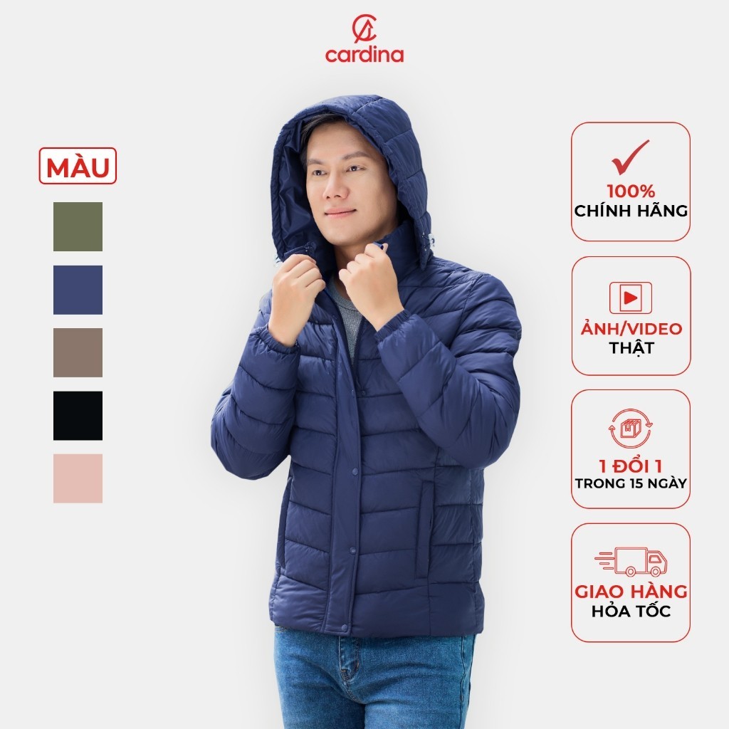 Áo phao nam CARDINA chần bông siêu nhẹ cản gió chống nước phom dáng trẻ trung năng động 4PNM01