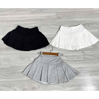  CHÂN VÁY BASIC XẾP LY TO CÓ LÓT QUẦN 3 Màu Trắng Đen Xám kèm hình sàn thật alohashop91 