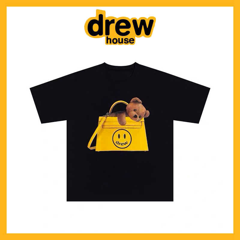 [Chính Hãng] Áo Phông In Hình Gấu Túi Drew House 100% Cotton Cổ Tròn Tay Ngắn Nam Nữ