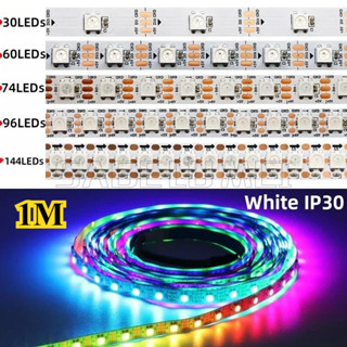 Ip30 / 65 / 67 1M 30 / 60 / 74 / 96 / 144 Đèn Led DC5V WS2812B Dải Led Thông Minh 5050 RGB Pixel Strip Đen / Trắng PCB WS2812IC Đèn Led