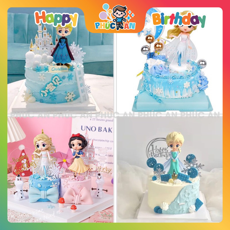 Búp bê EIsa mini trang trí bánh kem dễ thương phụ kiện sinh nhật Phúc An