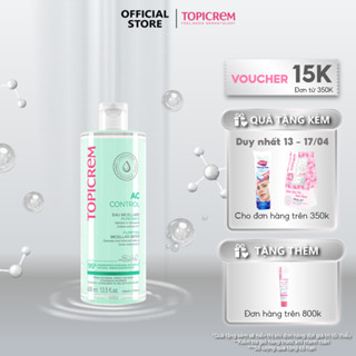 Nước tẩy trang dành cho da dầu mụn TOPICREM AC PURIFYING MICELLAR WATER 400ml