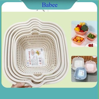  Rổ nhựa chữ nhật kèm chậu bộ 6 món  rổ rửa rau củ hoa quả hàng cao cấp Việt Nhật Babee 