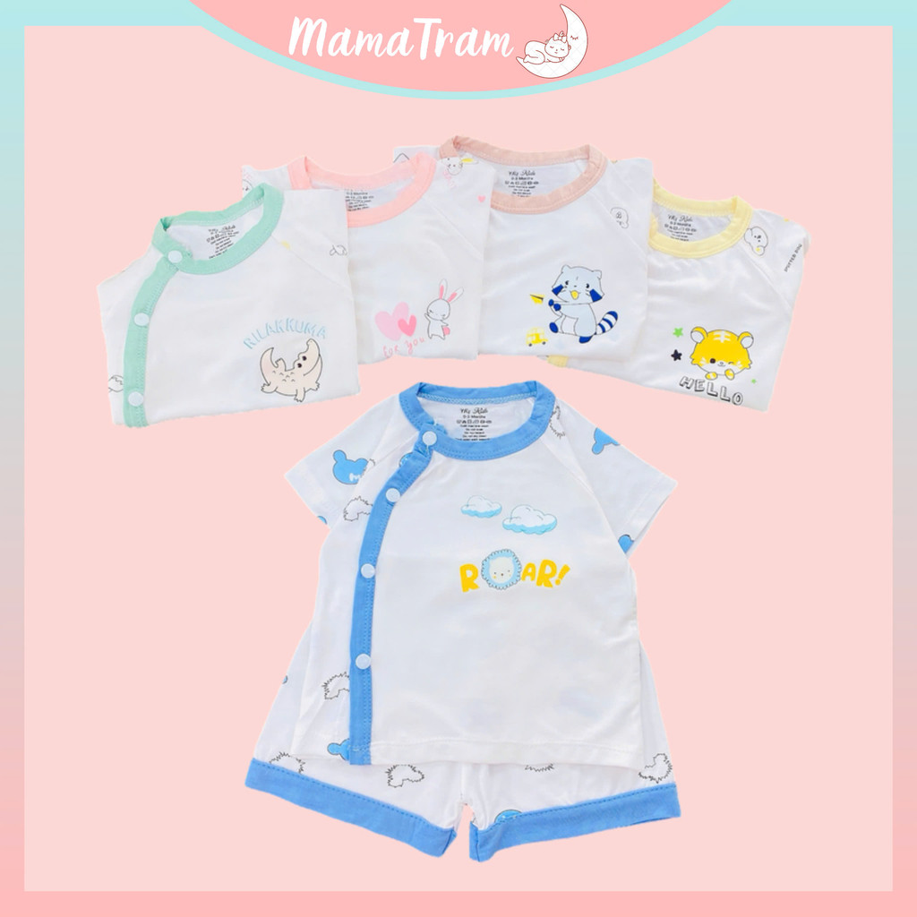 Đồ Bộ Ngắn Pettit Cho Bé Trai Bé Gái - Đồ Bộ Đùi Thun Lạnh Cho Bé Sơ Sinh Đến 9 Kg