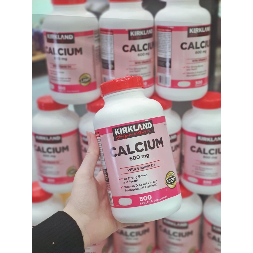 Viên Canxi Kirkland Calcium 600mg Vitamin D3 500 viên Date 2027 MỸ