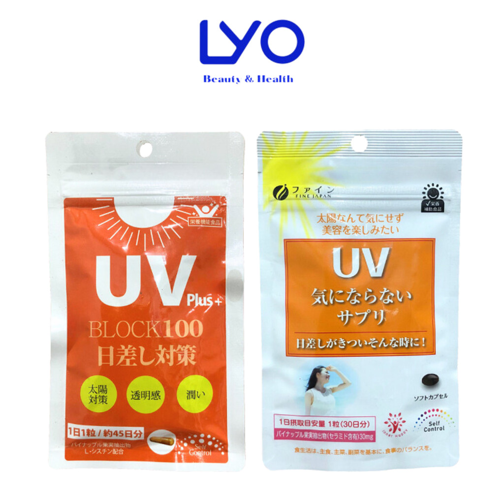 Viên Uống Chống Nắng Nhật Bản UV Plus+ Block100 45 Viên & UV Fine UV Care Plus 30 Viên