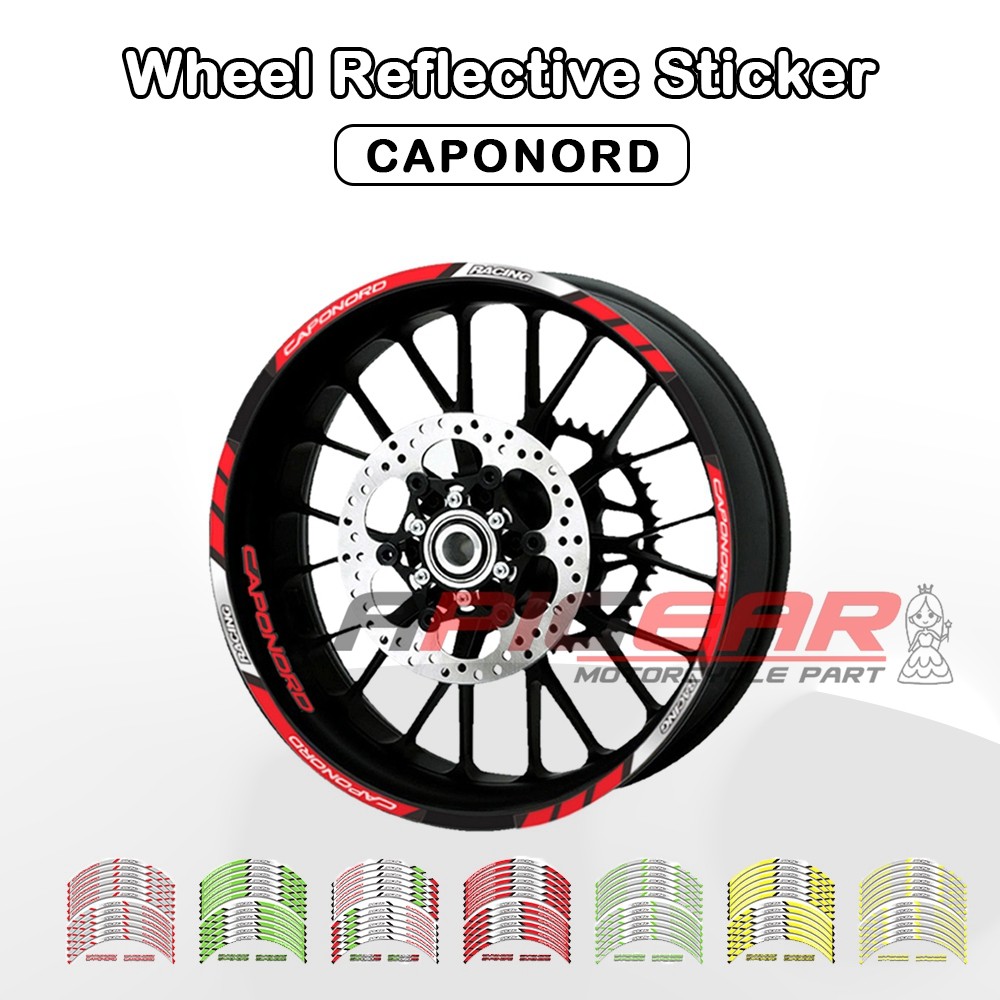 Thích hợp cho Aprilia 57cm Aprilia CAPONORD Vành Phản Quang Miếng Dán Thép Vành Decal Bánh Xe Miếng 