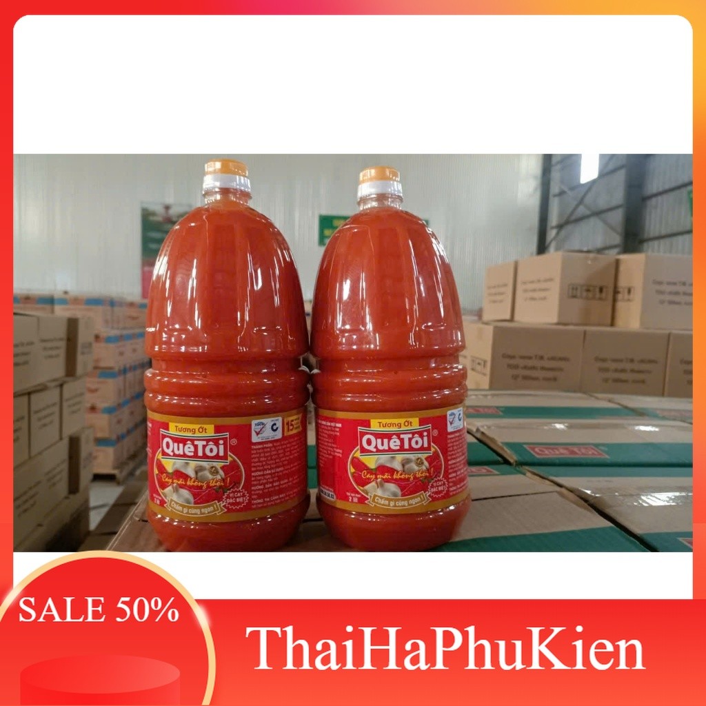 Tương ớt đỏ QUÊ TÔI can 2 lít, Tương cà, Nước Tương Chuyên Dụng