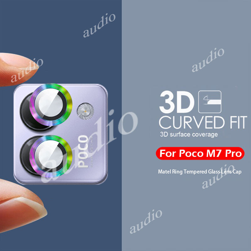 Poco M7 Pro 5G Kim Loại Bảo Vệ Ống Kính Máy Ảnh Kính Cường Lực Cho POCO M7 Pro M7Pro 5G Siêu Mỏng Tr