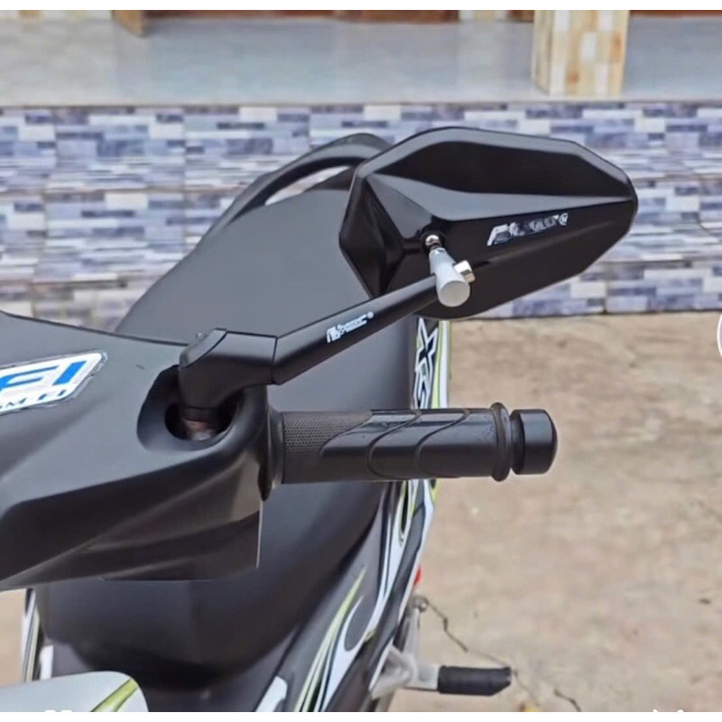 Gương H2C V2, Gương H2C mẫu V2 Đen/Bạc mặt gương đủ tiêu chuẩn gương chiếu hậu xe máy kính H2C V2