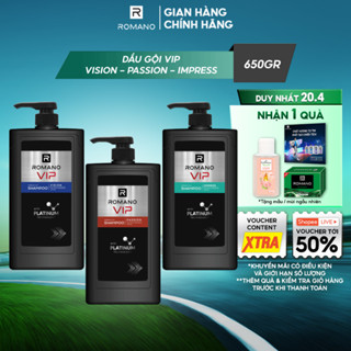 Dầu gội nam cao cấp Romano VIP Passion / Vision / Impress 650g