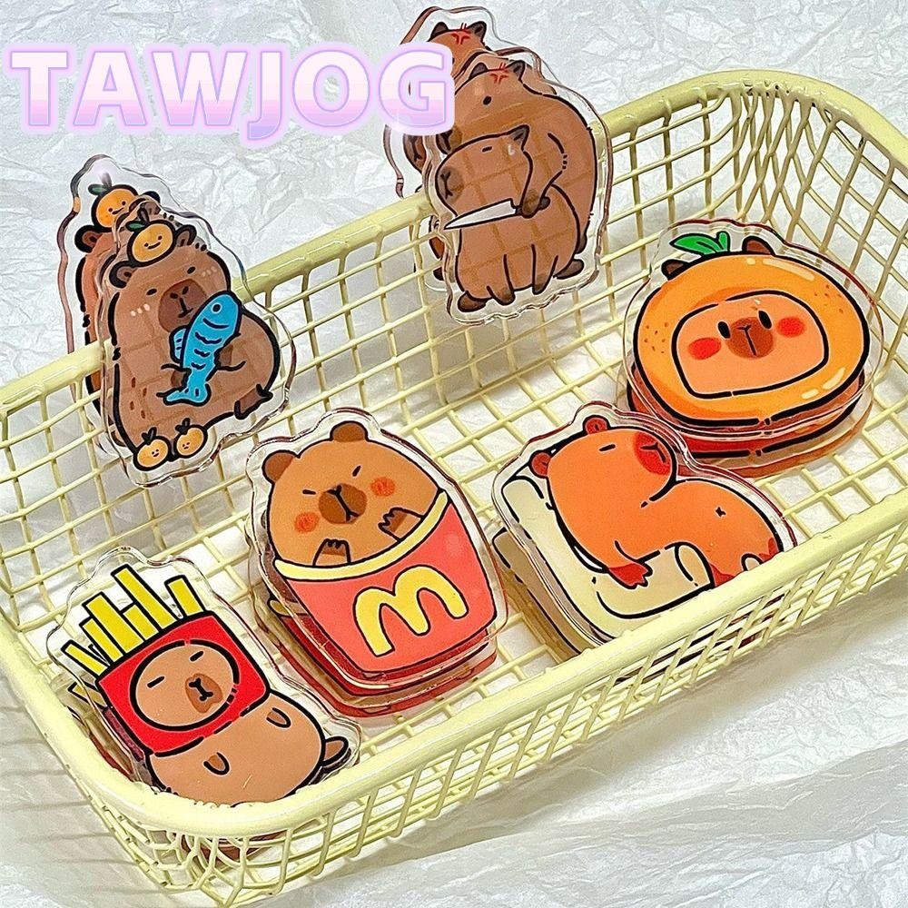 TAWJOG Capybara Acrylic Kẹp, Văn Phòng Phẩm Acrylic PP Photo Binder Kẹp, Kẹp Giấy Thử Nghiệm Hoạt Hì