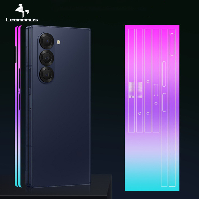 Dazzling Nhiều Màu Sắc Dạ Quang Bên Da Cho Samsung Galaxy Z Fold 6 5 7 Viền Bọc Khung Bao Miếng Dán 