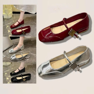  Giày Cao Gót Nữ Mary Jane Mũi Vuông Đế Trụ 3p Phối Khóa Vuông Sang Chảnh Da Mềm Êm Chân Phong Cách Pháp TG20 