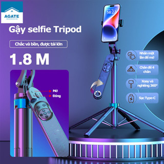Gậy Chụp Ảnh 3 Chân kiêm Tripod, Gậy selfie chụp hình, nút bluetooth điều khiển từ xa, gấp gọn kéo dài kéo dài 180cm