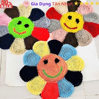 SKU153 - Thảm lau chân loại may thủ công dày, to, thấm hút nước, tặng miếng chống trượt.