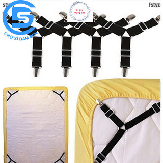 Bộ 4 Kẹp giữ cố định Ga Giường Drap Chống Xê Dịch G231-KepDrapG-3chau. Kẹp drap góc 3 chấu