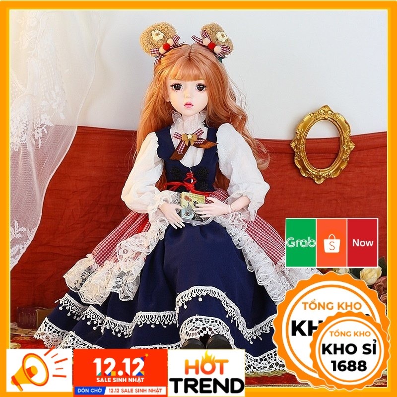 Công chúa barbie bjd doll búp bê lolita 60cm và phụ kiện trang sức xinh xắn hàng cao cấp E888