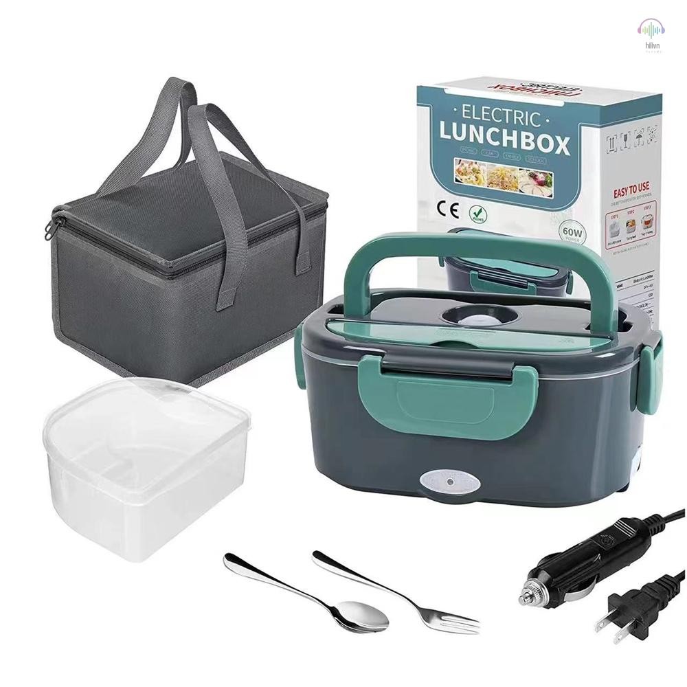 Hộp Cơm Trưa Điện Có Túi Mang Theo Máy Nóng Thức Ăn Nhanh Di Động 110V-12V, Hộp Cơm Trưa Làm Nóng Lớ