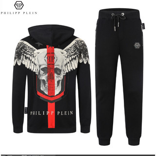 Philipp PLEIN Thiết kế hoàn toàn mới Bộ đồ Philip Áo khoác nam Quần thông thường Bộ đồ PP Phiên bản Hàn Quốc Hợp thời trang Trang phục đường phố chất lượng cao Bộ đồ thường ngày Slim-fit Hot Diamond Skull 66651