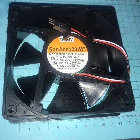 9WF1224H1D03 Quạt tản nhiệt 24V 0.32A 12038 Sanyo 3 dây đầu cắm Fanuc 3 chân