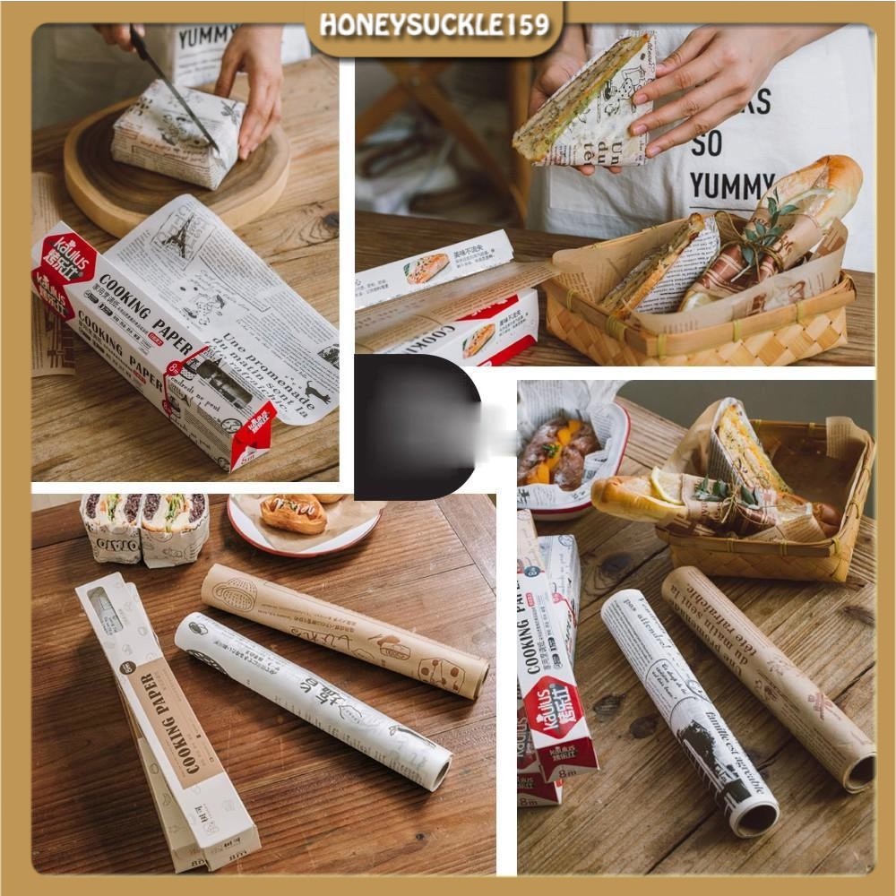 Giấy Nến Cuộn 8M Thấm Dầu Nhật Bản An Toàn Vệ Sinh,Chống Bám Dính,thấm Hút Dầu Mỡ Cực Tốt,Giấy Cooki