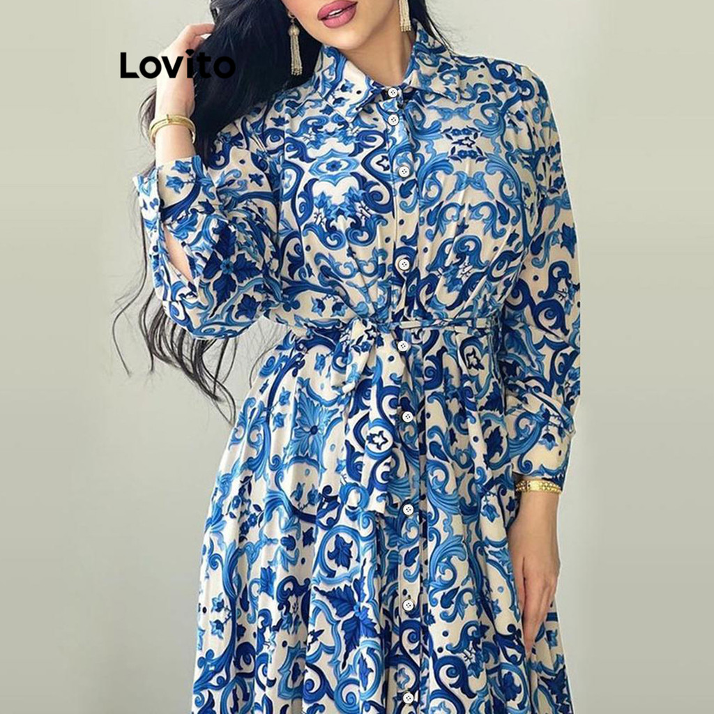 Váy sọc nút thường ngày dành cho nữ LNL69228