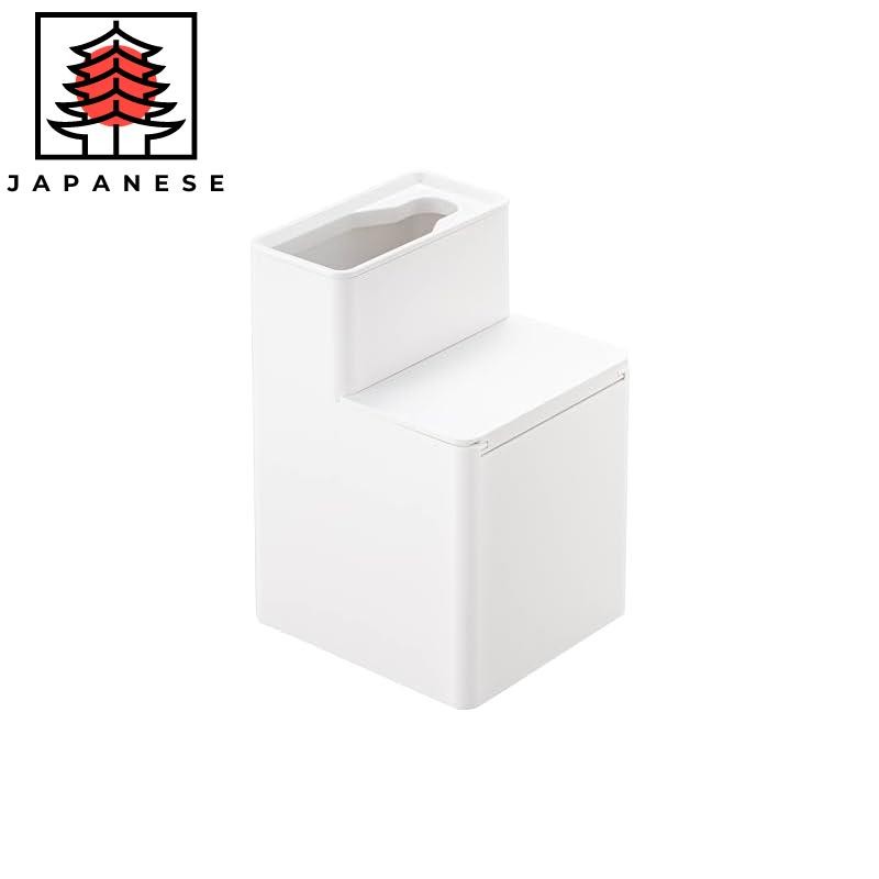 [Direct from JP]Yamazaki Toilet Brush Stand with Replaceable Brush and Storage, Tower Case, Black/Wh