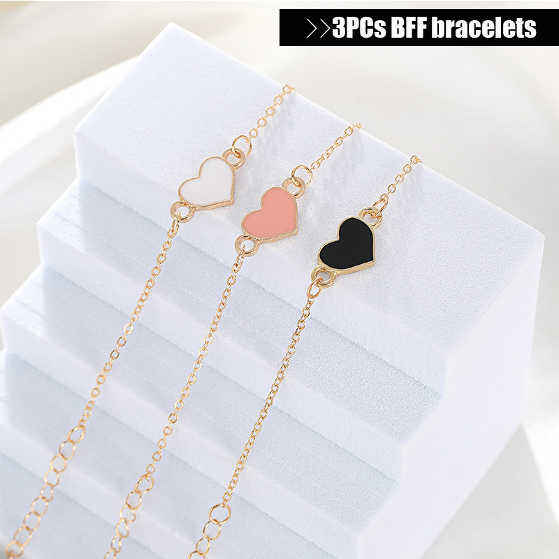 3 Thời Trang Sáng Tạo Đào Trái Tim Vòng Tay Đơn Giản Vòng Tay Khóa Hợp Kim Vòng Tay Dành Cho Nữ Cặp 