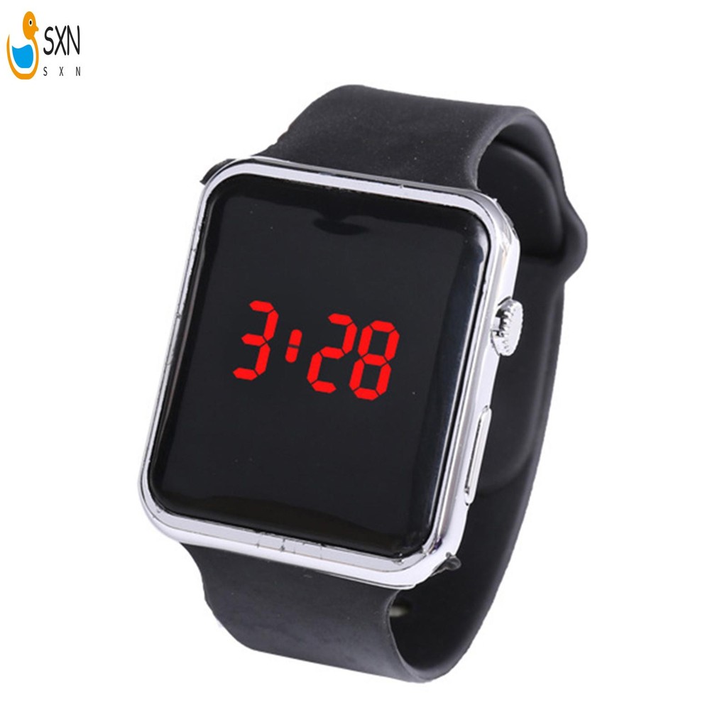 Đồng hồ vuông dễ thương dành cho sinh viên Đồng hồ LED chống nước Đồng hồ mặt số hình vuông