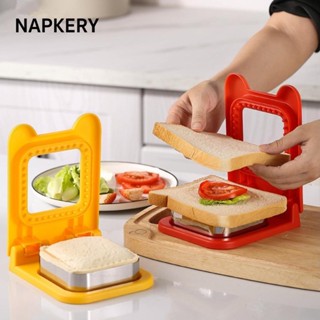 Khuôn cắt bánh Sandwich NAPKERY DIY, Dụng cụ cắt bánh mì nướng lật cho trẻ em, Phụ kiện Dụng cụ cắt bánh Sandwich nướng bánh bằng thép không gỉ