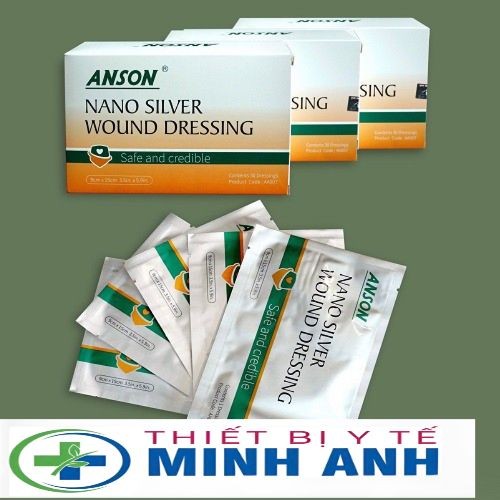 (Gạc vết thương bỏng nano bạc Anson 9x15cm)Anson nano silver  dressing