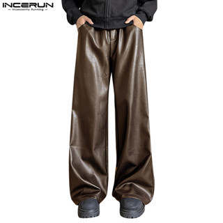 Incerun Nam Thời Trang Hàn Quốc Màu Trơn Cá Tính Quần Ống Rộng
