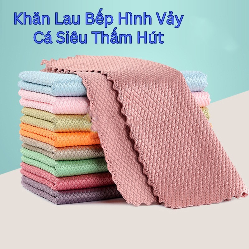 [HCM] Combo 5/10 Khăn lau bếp đa năng siêu thấm hút, lau kính, xe ô tô,  25x25cm -GI888