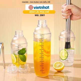 (Xả Lỗ) Bình Lắc Pha Chế Trong Suốt 320ml / 460ml / 600ml Chính Hãng VIỆT NHẬT