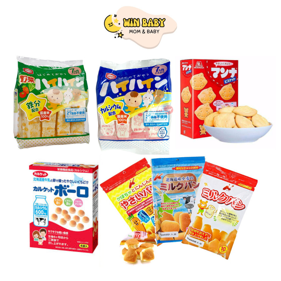 Bánh ăn dặm Nhật Bản đủ loại cho bé từ 6 tháng tuổi xuất xứ Nhật Bản date mới nhất Tuti Shop